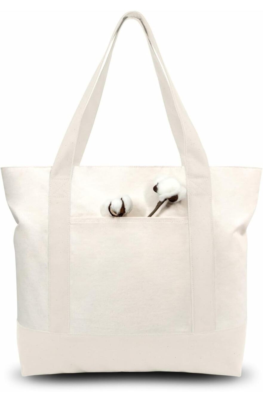 TOPDesign Canvas Tote Bags with an External Pocket, Grocery Shopping


cp1)